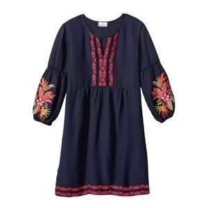 Tommy Bahama St Lucia Navy Dress with Floral Embroidery